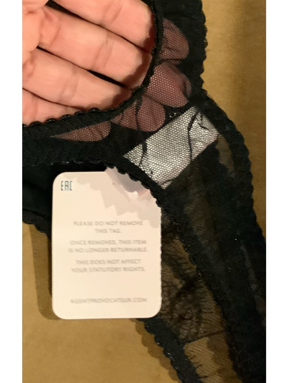 Agent Provocateur Black Lace Panty Sz 4 - Picture 7 of 10